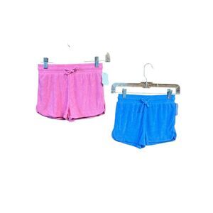 Suzette Girls Terrycloth  Shorts (2) Pink/Blue  Blue Sz M (8/10) NWT